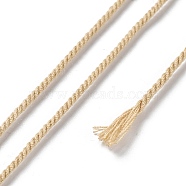 Polyester Twisted Cord, Round, for DIY Jewelry Making, Pale Goldenrod, 1.2mm, about 38.28 Yards(35m)/Roll(OCOR-G015-01B-10)