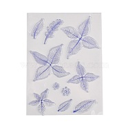 Plastic Stamps, for DIY Scrapbooking, Photo Album Decorative, Cards Making, Stamp Sheets, Leaf Pattern, 210x147~150x3mm(DIY-F053-01C)