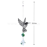 Glass Suncatchers, Stainless Steel Hanging Ornaments Home Garden Decoration, Bird, 320mm(PW-WG88327-01)