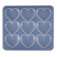 Silicone Molds, Resin Casting Molds, For UV Resin, Epoxy Resin Jewelry Making, Heart, White, 17.5x16x0.5cm, Inner Size: 4.2x5.2cm(DIY-E010-02)