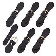 6 Sets 3 Colors Black PU Leather Buckles, Tab Closures, Cloak Clasp Fasteners, with Alloy Roller Buckle, Mixed Color, 110~142mm, 2 sets/color(FIND-FG0002-23)