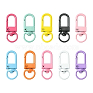 10Pcs 10 Colors Spray Painted Eco-Friendly Alloy Swivel Snap Hooks Clasps, Cadmium Free & Nickel Free & Lead Free, Mixed Color, 33.5x12.5x5mm, Hole: 5x9mm, 1pc/color(FIND-YW0003-04)