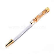 (Clearance Sale)Alloy Dried Flower Tube Floating Ball Pens, for Office Supplies, White, 140x13x9.5mm(AJEW-WH0129-78N)