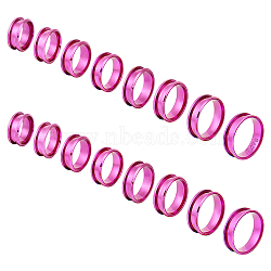 16Pcs 8 Size 201 Stainless Steel Grooved Finger Ring Settings, Ring Core Blank, for Inlay Ring Jewelry Making, Medium Violet Red, Inner Diameter: 16~22mm, Groove: 4mm, 2Pcs/size(STAS-UN0051-60C)