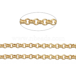 Brass Rolo Chains, Belcher Chains, Soldered, Long-Lasting Plated, with Spool, Cadmium Free & Nickel Free & Lead Free, Golden, 1x0.4mm, about 92m/roll(CHC-S008-002I-G)