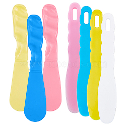 7Pcs 7 Style Plastic Spatulas Plastic Brushes, with Handle, Mixed Color, 183x36x13.5mm and 190x31x6.5mm, 1pc/style(AJEW-OC0002-82)