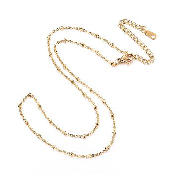 Vacuum Plating 304 Stainless Steel Necklaces, Cable Chain Necklaces, Lead Free & Cadmium Free, Golden, 16.14 inch(41cm)
