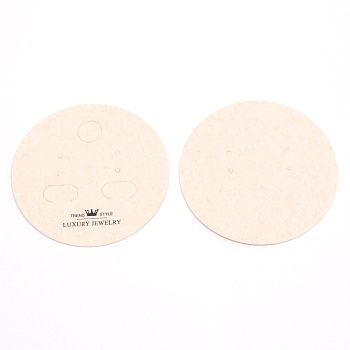 Paper Earring Display Cards, Flat Round, Floral White, 2 inch(5.1cm), 100pcs/set