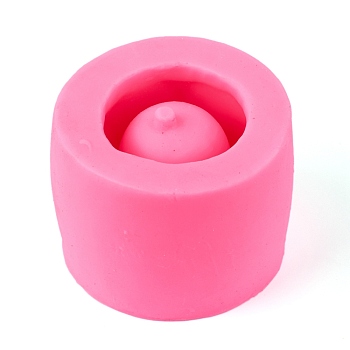 Column Flower Pot Food Grade Silicone Mold, Ceramic Cement Clay Mold, for DIY Succulent Plant Resin Casting Making, Hot Pink, 106x85mm, Inner Diameter: 72x76mm