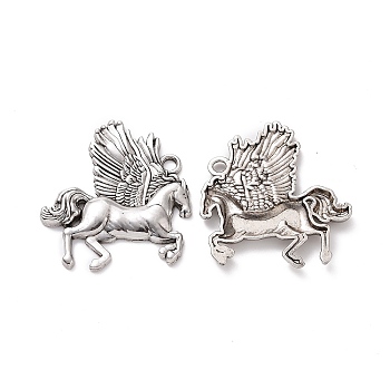 Tibetan Style Alloy Pendants, Pegasus Charm, Antique Silver, 43x46x3.5mm, Hole: 3.5mm