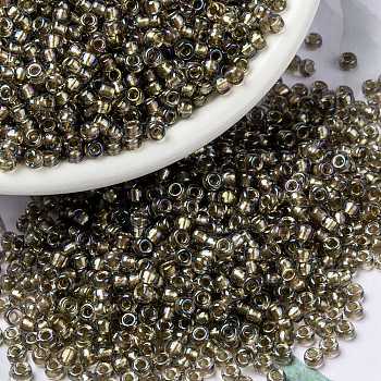 MIYUKI Round Rocailles Beads, Japanese Seed Beads, (RR3540) Fancy Lined Champagne, 8/0, 3mm, Hole: 1mm, about 2111~2277pcs/50g