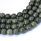 Rangées de perles rondes en dentelle serpentine naturelle / verte(G-E334-10mm-14)-1