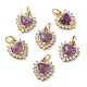 Natural Amethyst Heart Charms(G-A034-02G-02)-1