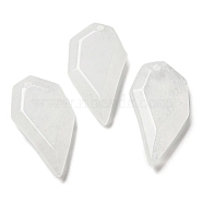 Natural Quartz Crystal Pendants, Rock Crystal Pendants, Faceted Half Heart Charms, 27x14x5.5mm, Hole: 1.5mm(G-G052-A06)