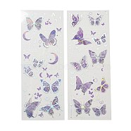 2Pcs Butterfly Waterproof PET Stickers, Decorative Stickers, for Water Bottles, Laptop, Luggage, Cup, Computer, Mobile Phone, Skateboard, Guitar Stickers, Medium Purple, 180x70x0.1mm(DIY-G116-03B)