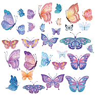 16 Sheets 8 Styles Waterproof PVC Wall Stickers, Rectangle Shape, for Window or Stairway Home Decoration, Butterfly Farm, 200x145mm, about 2 sheets/style(DIY-WH0345-016)