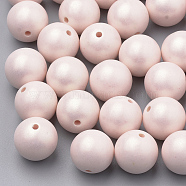 Spray Painted Style Acrylic Beads, Rubberized, Round, Pink, 10mm, Hole: 1.5mm, about 950pcs/500g(MACR-T010-10mm-06)
