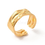 Ion Plating(IP) 304 Stainless Steel Twist Open Cuff Ring for Women, Real 18K Gold Plated, US Size 7 1/2(17.8mm)(RJEW-E063-24G)