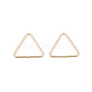 Brass Triangle Linking Ring, Buckle Clasps, Quick Link Connector, Fit for Top Drilled Beads, Webbing, Strapping Bags, Cadmium Free & Nickel Free & Lead Free, Golden, 12x13x1mm(KK-N232-331C-02)