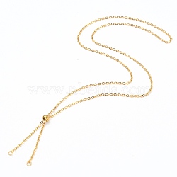 304 Stainless Steel Slider Necklace Making, Cable Chains Bolo Necklace Making, Golden, 23-5/8 inch(60cm)(AJEW-JB00776-02)