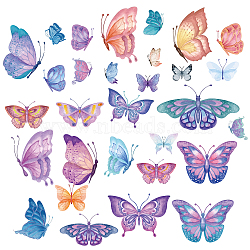 16 Sheets 8 Styles Waterproof PVC Wall Stickers, Rectangle Shape, for Window or Stairway Home Decoration, Butterfly Farm, 200x145mm, about 2 sheets/style(DIY-WH0345-016)