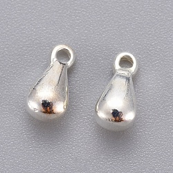 304 Stainless Steel Charms, Chain Extender Teardrop, Silver, 7.5x2.5x2.3mm, Hole: 1mm(STAS-G029-1S)