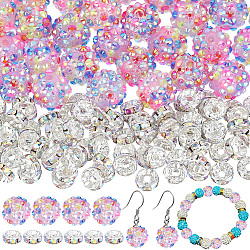 DIY Jewelry Making Kits, including Resin & Brass Rhinestone Beads, Mixed Color, 8~14x3.5~12, Hole: 2~2.5mm(DIY-PA0001-97)