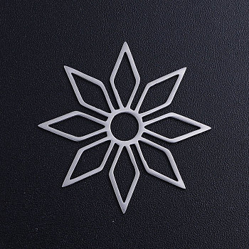 201 Stainless Steel Filigree Joiners, Flower, Stainless Steel Color, 29.5x29.5x1mm