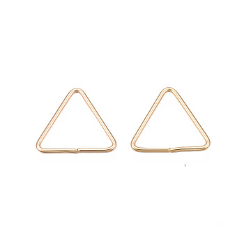 Brass Triangle Linking Ring, Buckle Clasps, Quick Link Connector, Fit for Top Drilled Beads, Webbing, Strapping Bags, Cadmium Free & Nickel Free & Lead Free, Golden, 12x13x1mm
