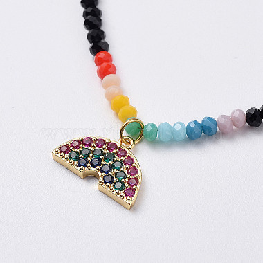 Glass Beads Pendants Necklaces(NJEW-JN02562)-3