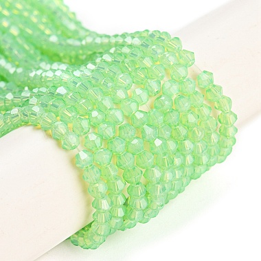 Lawn Green Bicone Glass Beads