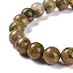 Bracelets de perles extensibles en jaspe rhyolite naturel(G-A185-01S)-6