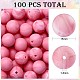 100Pcs Silicone Beads Round Rubber Bead 15MM Loose Spacer Beads for DIY Supplies Jewelry Keychain Making(JX464A)-1