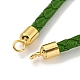 pulseras de eslabones de cordón trenzado de cuero(MAK-K022-01G-11)-2