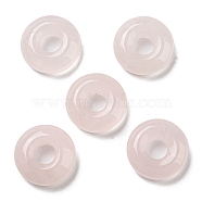 Natural Rose Quartz Pendants, Donut/Pi Disc Charms, 18~18.5x6mm, Hole: 5.5~6mm(G-C066-01B)