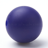 Food Grade Eco-Friendly Silicone Beads, Round, DarkSlate Blue, 8~10mm, Hole: 1~2mm(SIL-R008A-09)