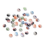 Two Tone Glass Cabochons, Half Round, Mixed Color, 4x2mm(GLAA-B012-54)