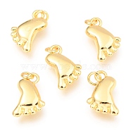Alloy Pendants, Long-Lasting Plated, with Jump Ring, Foot, Real 18K Gold Plated, 15x9x3.5mm, Hole: 2.5mm(PALLOY-B024-10G)