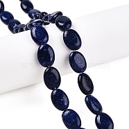 Synthetic Gemstone Imitaiton Lapis Lazuli Beads Strands, Flat Oval, Dyed, 14x10x5.5mm, Hole: 1.2mm, about 28pcs/strand, 15.55''(39.5cm)(G-M206-56)