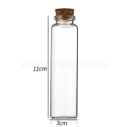 Glass Bottle, with Cork Plug, Wishing Bottle, Column, Clear, 3x11cm, Capacity: 60ml(2.03fl. oz)(CON-WH0085-71G)