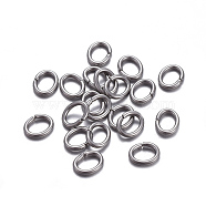 316 Surgical Stainless Steel Jump Rings, Open Jump Rings, Oval, Stainless Steel Color, 20 Gauge, 5x4x0.8mm, Inner Diameter: 2.5x3mm(STAS-F221-40P-F)