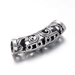 Alloy Hollow Tube Beads, Antique Silver, 29.5x7x8mm, Hole: 5mm(X-PALLOY-L155-05AS)