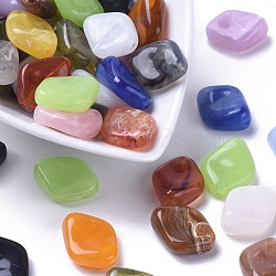 Acrylic Beads, Imitation Gemstone Style, Rhombus, Mixed Color, 20mm long, 16mm wide, 9mm thick, hole: 2mm(X-PGB278Y)