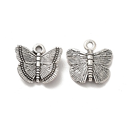 Tibetan Style Alloy Charms, Butterfly Charm, Antique Silver, 11.5x12x3mm, Hole: 1.2mm, about 1000pcs/500g(TIBE-B001-47AS)