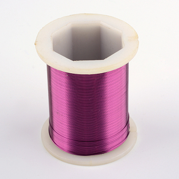 Round Copper Jewelry Wire, Purple, 26 Gauge, 0.4mm, about 98.42 Feet(30m)/roll