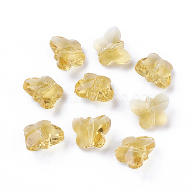 Gold Butterfly Glass Charms