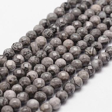 4mm Gray Round Netstone Beads