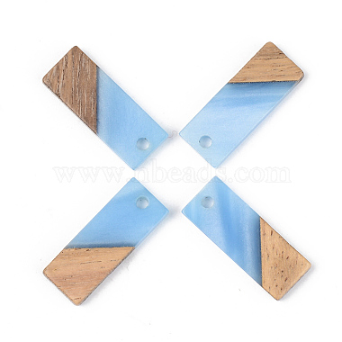Resin & Walnut Wood Pendants(X-RESI-S389-059A)-2
