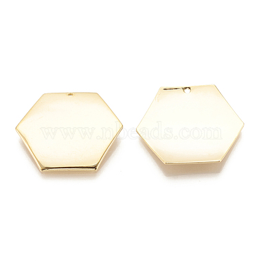 Real Gold Plated Hexagon Brass Pendants