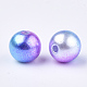 Rainbow ABS Plastic Imitation Pearl Beads(OACR-Q174-6mm-06)-2